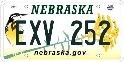 NE license plate EXV252
