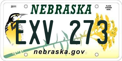 NE license plate EXV273