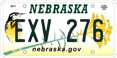 NE license plate EXV276