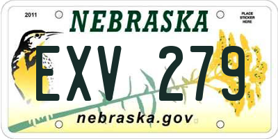 NE license plate EXV279