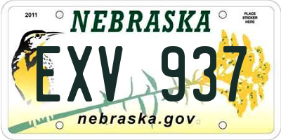 NE license plate EXV937