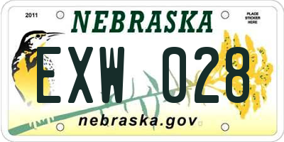NE license plate EXW028