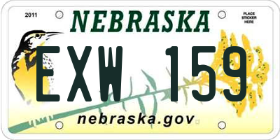 NE license plate EXW159