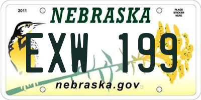 NE license plate EXW199