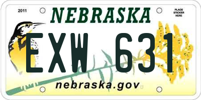 NE license plate EXW631