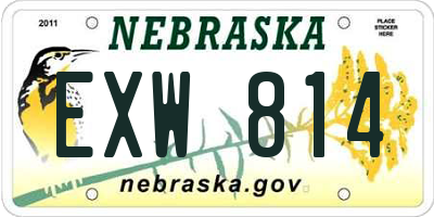 NE license plate EXW814