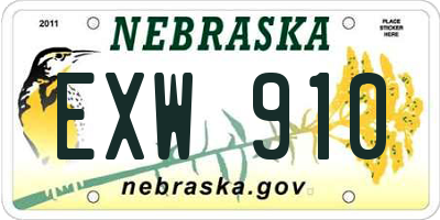 NE license plate EXW910