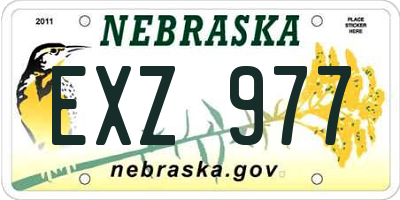 NE license plate EXZ977