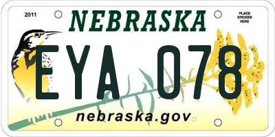 NE license plate EYA078