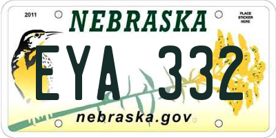 NE license plate EYA332