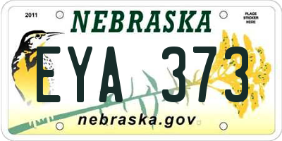 NE license plate EYA373