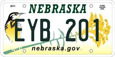 NE license plate EYB201