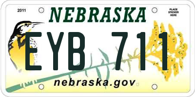 NE license plate EYB711