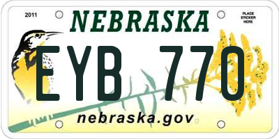NE license plate EYB770