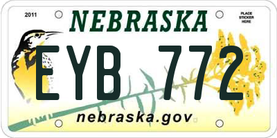 NE license plate EYB772