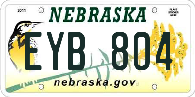 NE license plate EYB804