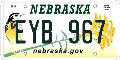 NE license plate EYB967