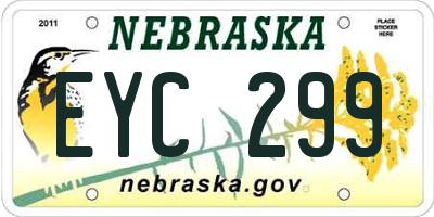 NE license plate EYC299