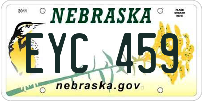 NE license plate EYC459