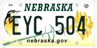 NE license plate EYC504