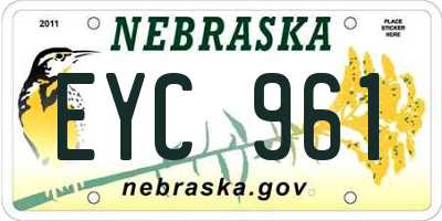 NE license plate EYC961