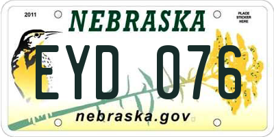NE license plate EYD076