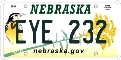 NE license plate EYE232