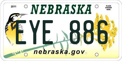 NE license plate EYE886