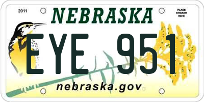 NE license plate EYE951