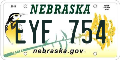 NE license plate EYF754