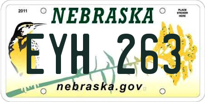 NE license plate EYH263
