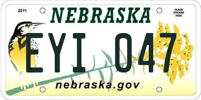 NE license plate EYI047