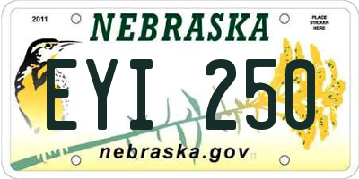 NE license plate EYI250