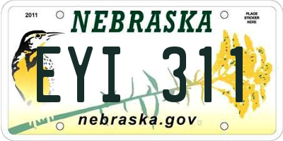 NE license plate EYI311