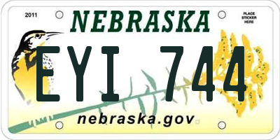NE license plate EYI744