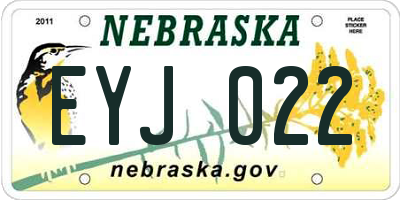 NE license plate EYJ022