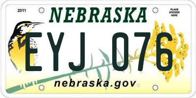 NE license plate EYJ076