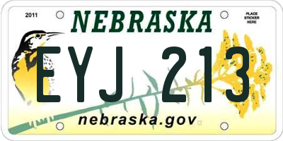 NE license plate EYJ213