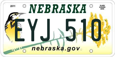 NE license plate EYJ510