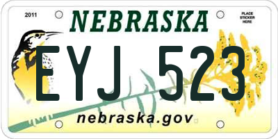 NE license plate EYJ523
