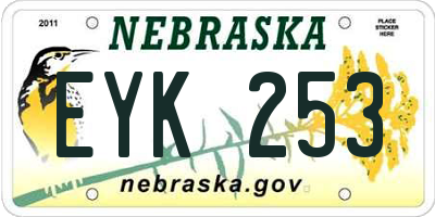 NE license plate EYK253
