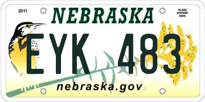 NE license plate EYK483