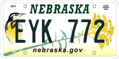 NE license plate EYK772