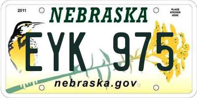 NE license plate EYK975