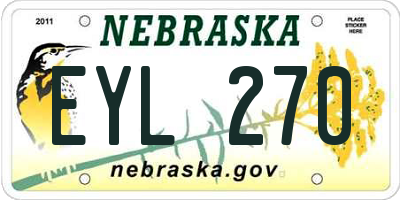 NE license plate EYL270