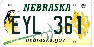 NE license plate EYL361