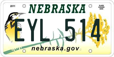 NE license plate EYL514