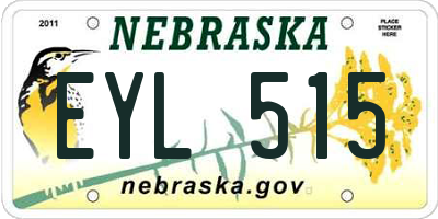 NE license plate EYL515