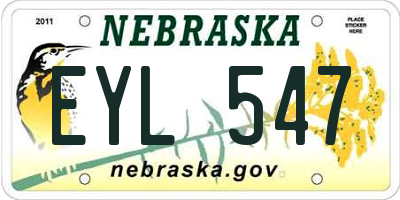 NE license plate EYL547