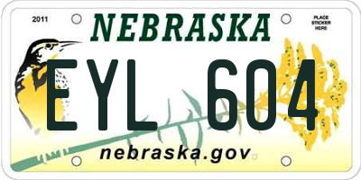 NE license plate EYL604
